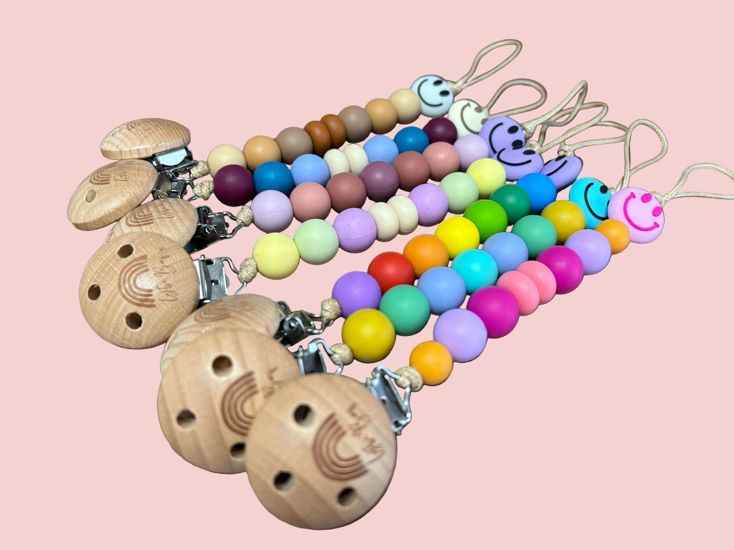 Speenkoord Smiley - Happy beige
