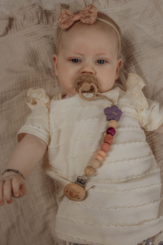 Speenkoord Floral - Aubergine