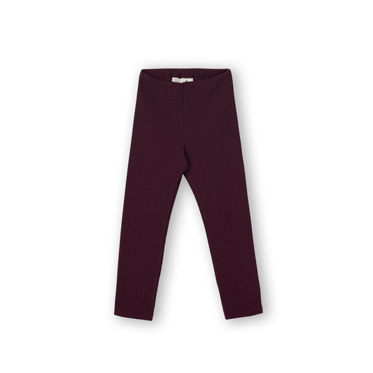 Basic Rib Legging - Aubergine 74/80