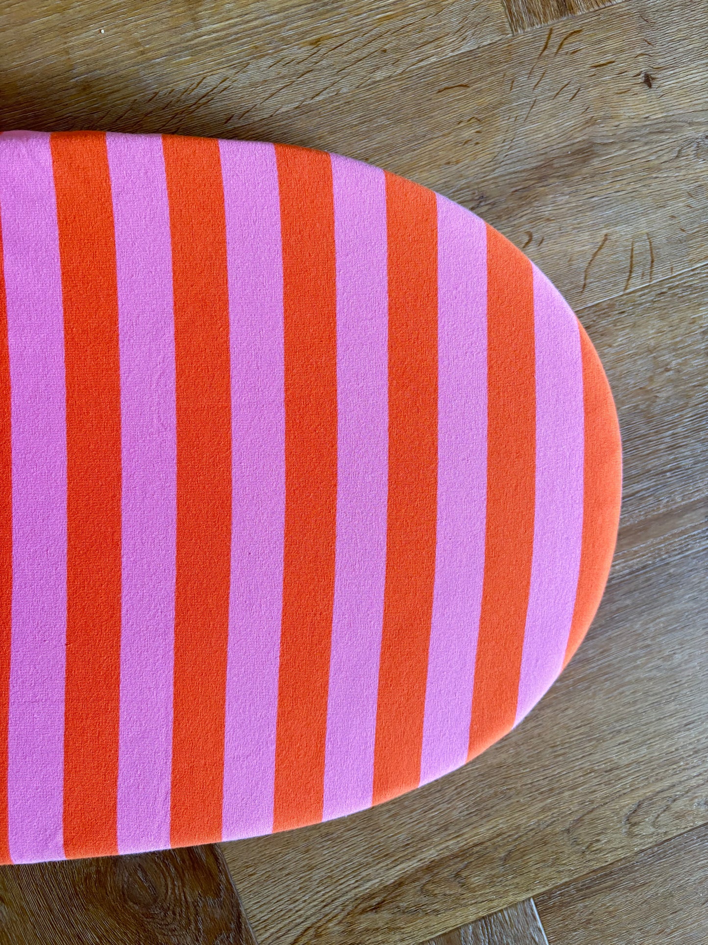 Hoeslaken verschoonmand/kinderwagen - streep - babypink/tangerine