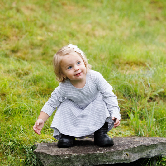 Flared jurk - Bamboe - Grijs