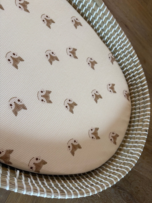 Hoeslaken verschoonmand/kinderwagen - rib - vosjes