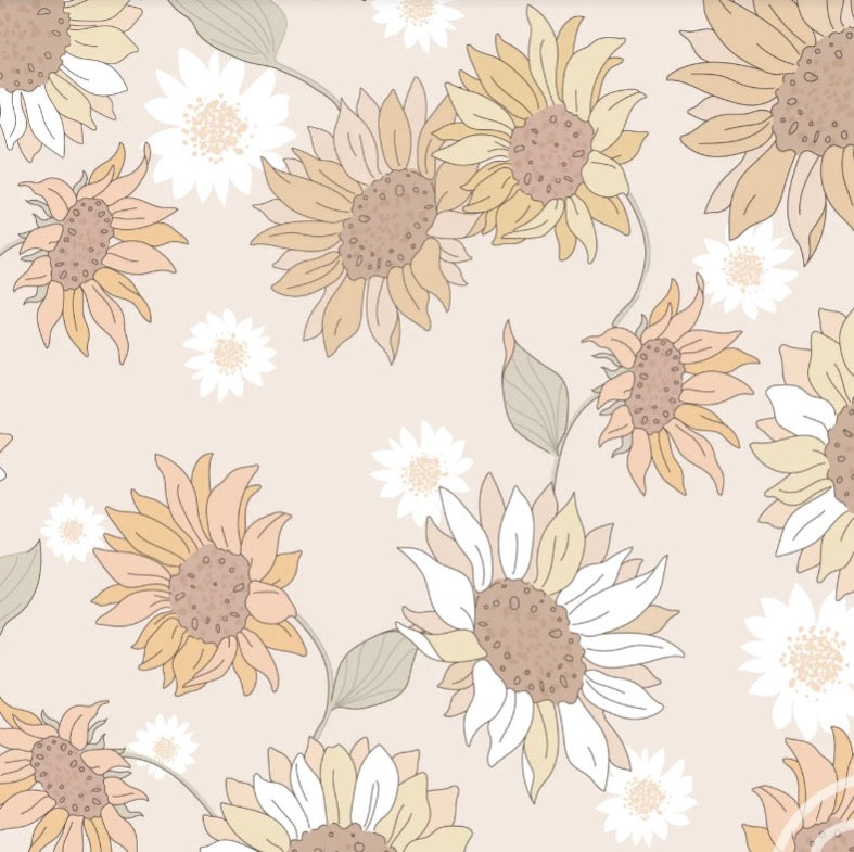 Hoeslaken verschoonmand/kinderwagen - zonnenbloemen