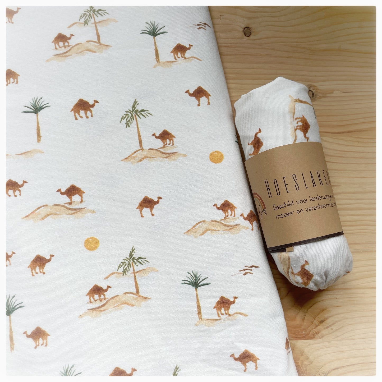 Hoeslaken verschoonmand/kinderwagen - woestijn