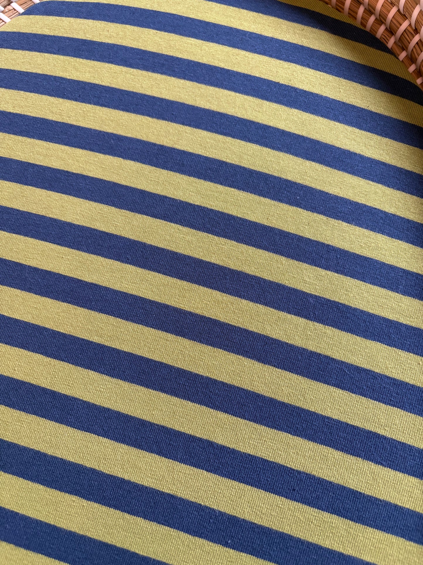 Hoeslaken verschoonmand/kinderwagen - strepen - groen/blauw