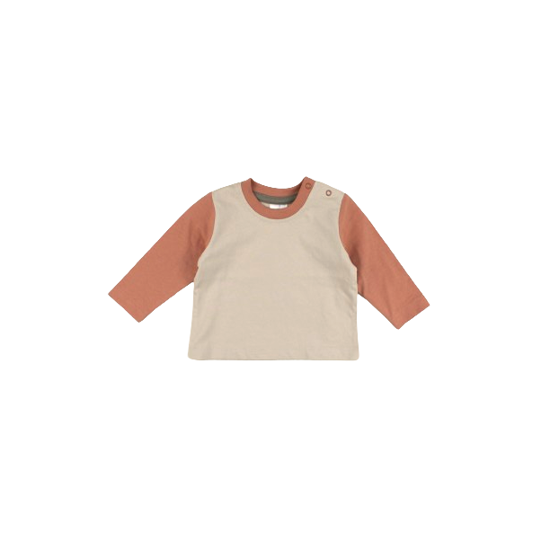 Longsleeve - tweekleurig camel