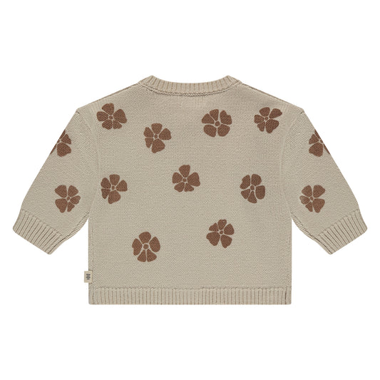 Gebreid vest - 100% organisch katoen - Flower - Snow