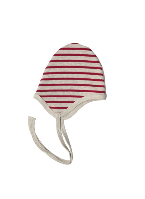 Knoopmuts - dubbelzijdig - rood/beige