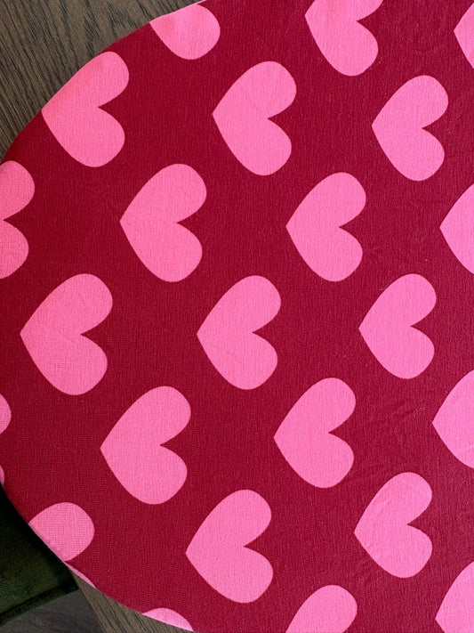 Hoeslaken verschoonmand/kinderwagen - Rood/Roze hart