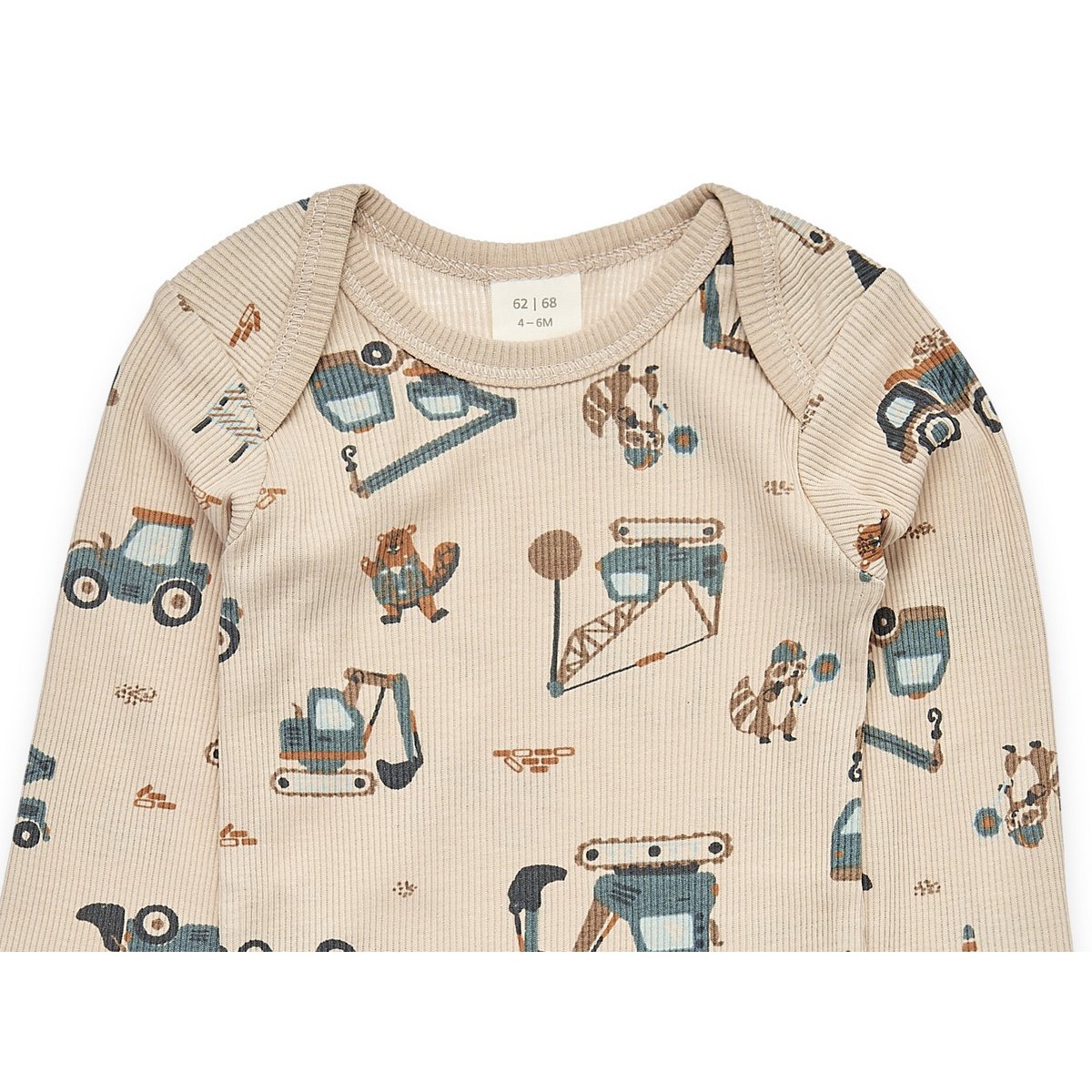 Romper rib - lange mouw - constructie