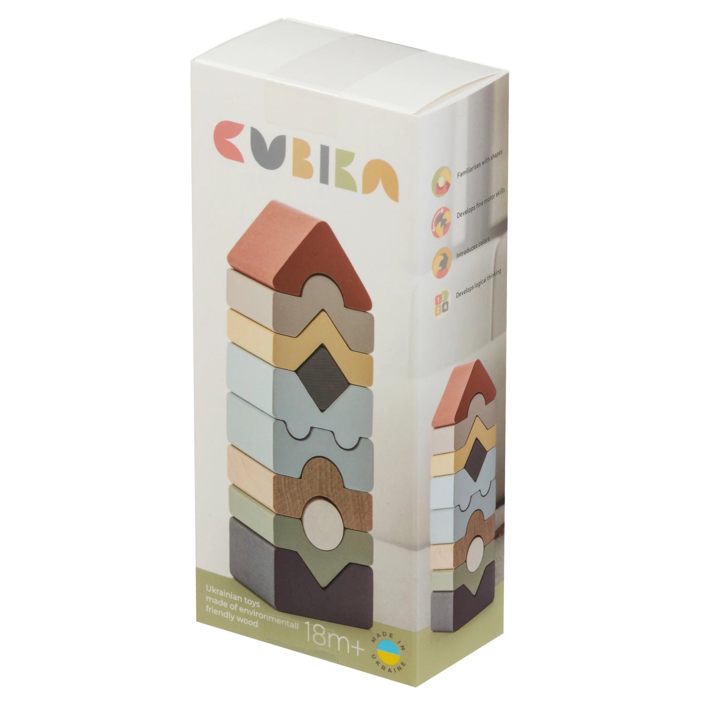 Houten stapeltoren - S - pastel