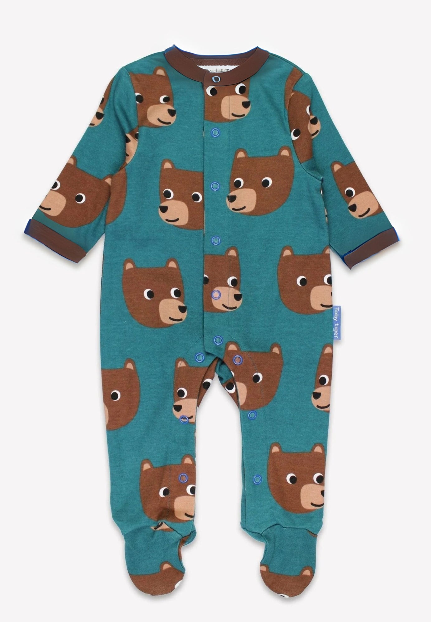 Boxpakje met berenprint - biologisch katoen - Teal