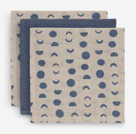 3 Hydrofiele washandjes - 15x20cm - Moonlight -Jollein