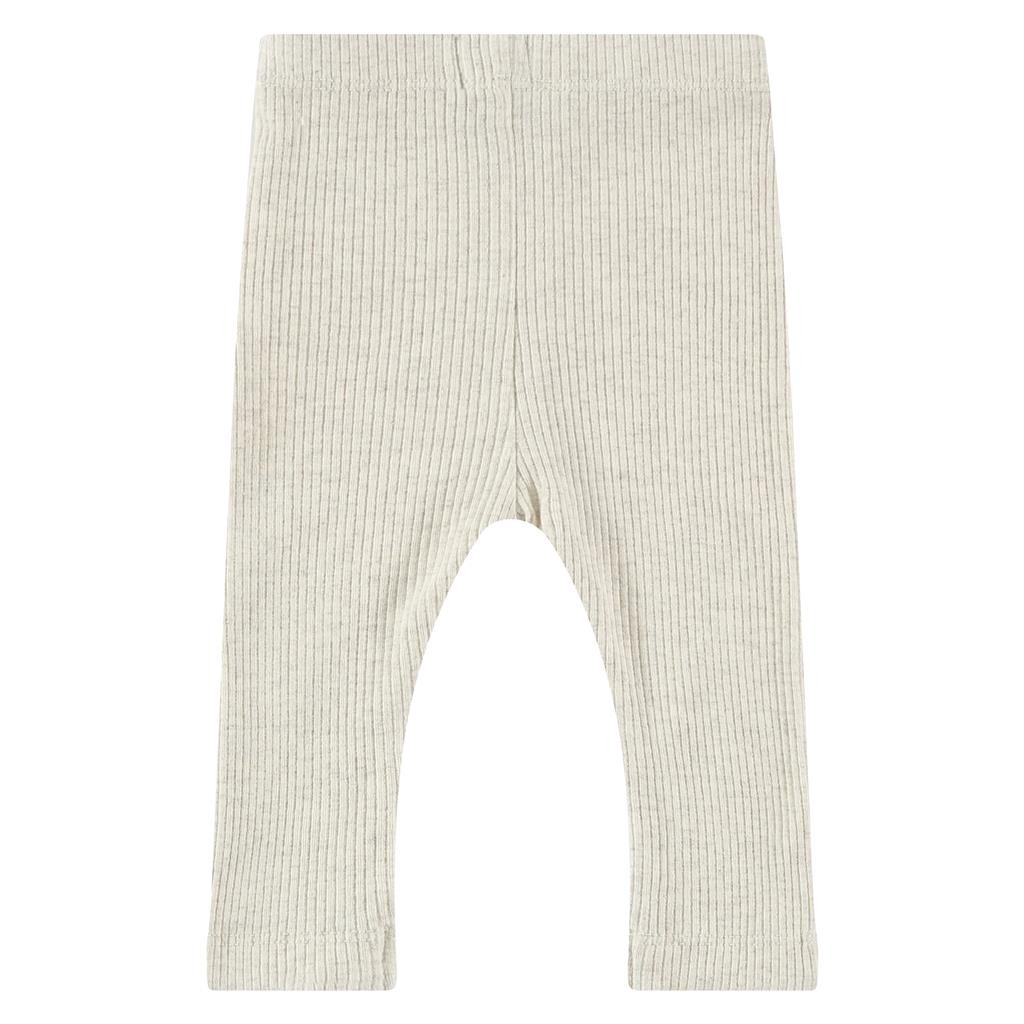 Baby rib broek - Ecru melange - Maat 68
