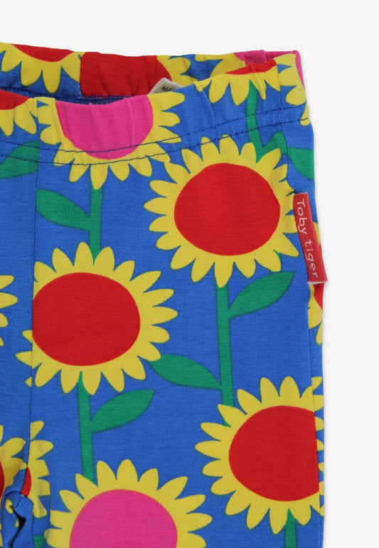 Kinder legging - zonnebloemen-zee-print - Biologisch katoen