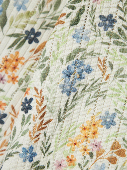 Long sleeve - bloemen - beige blauw