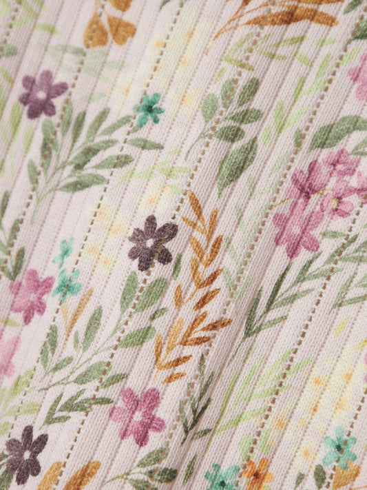 Long sleeve - bloemen - beige roze