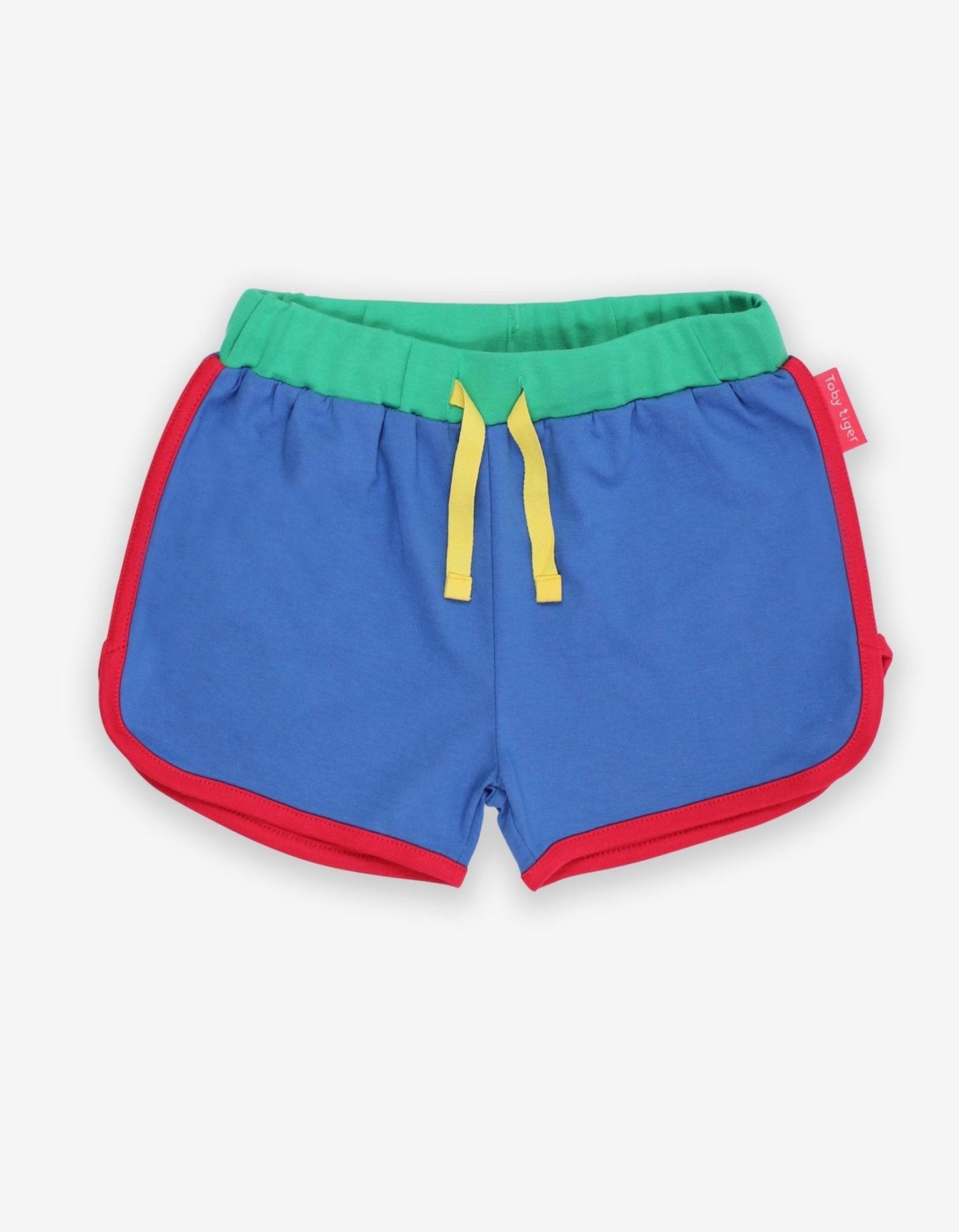 Kinder short - blauw colorblock - Biologisch katoen