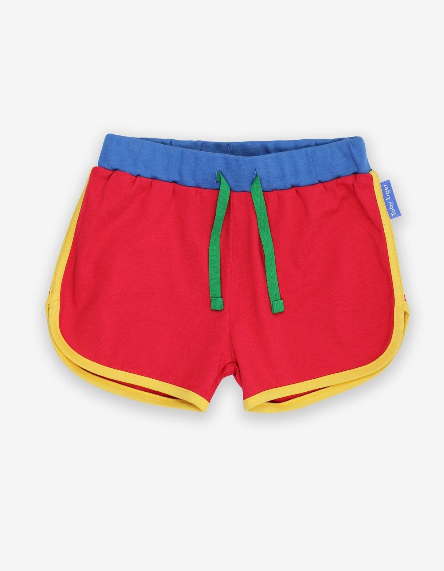 Kinder short - rood colorblock - Biologisch katoen