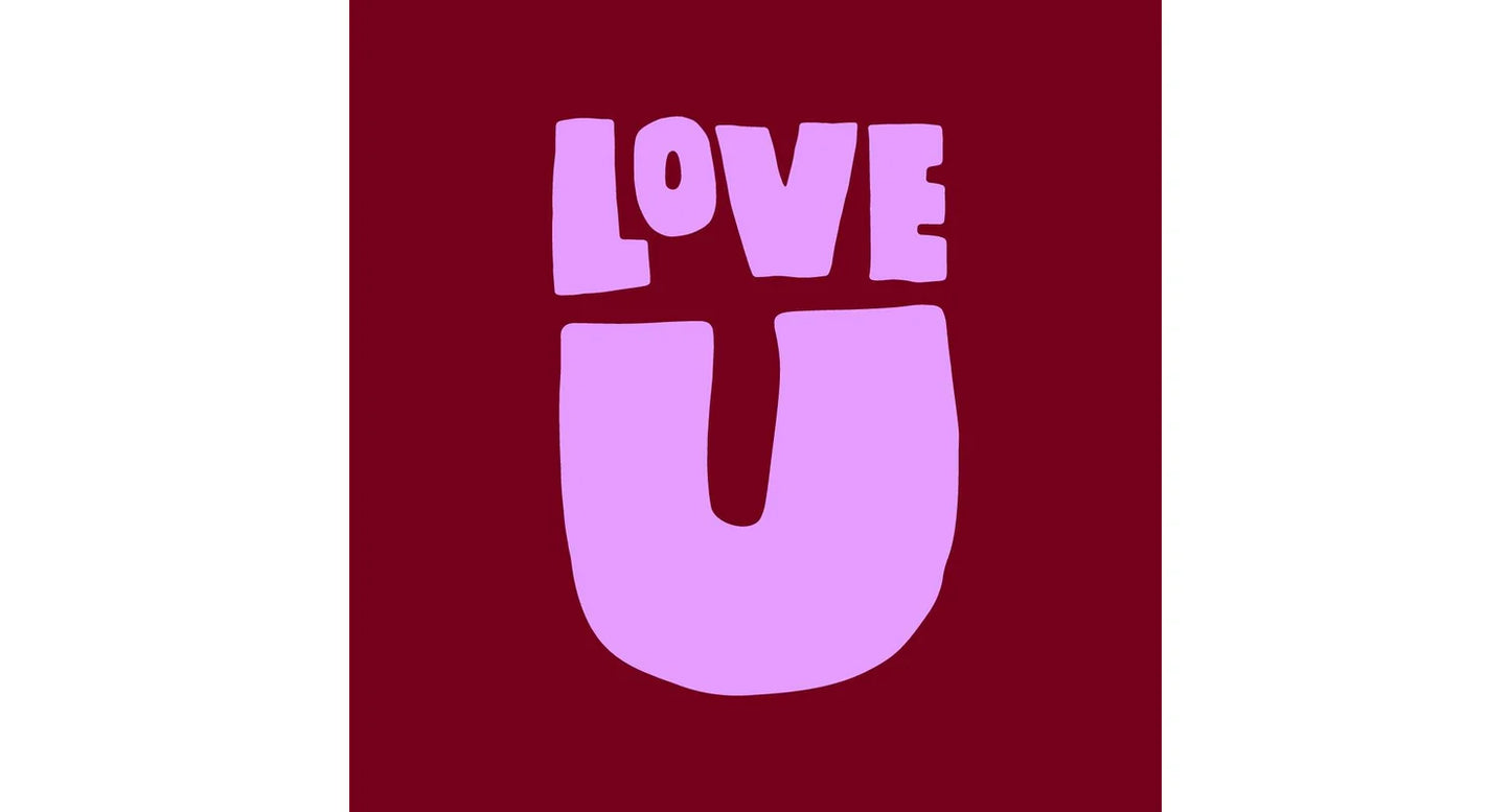 Tegeltje - Love U - Bordeaux/Lila - 10.5x10.5cm