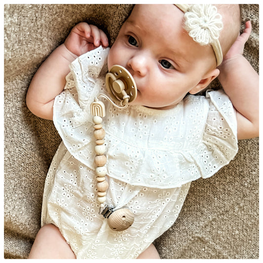 Speenkoord Boho Regenboog - Ivoor