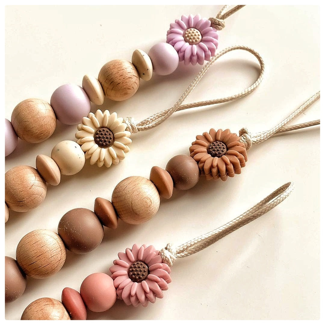 Speenkoord Boho Bloem - Roze