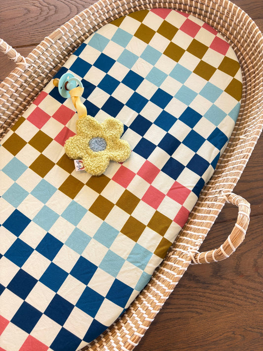 Hoeslaken verschoonmand/kinderwagen - Blokjes blauw