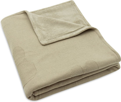 Deken Ledikant 100x150cm - Nijntje - Olive Green/Coral Fleece