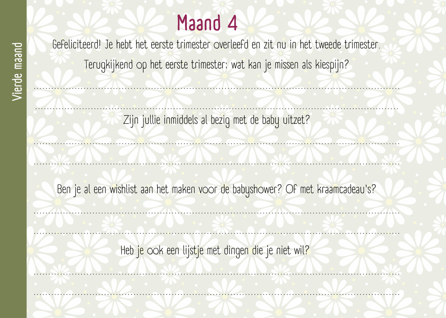 Zwangerschapsboek - Retro Bloemen