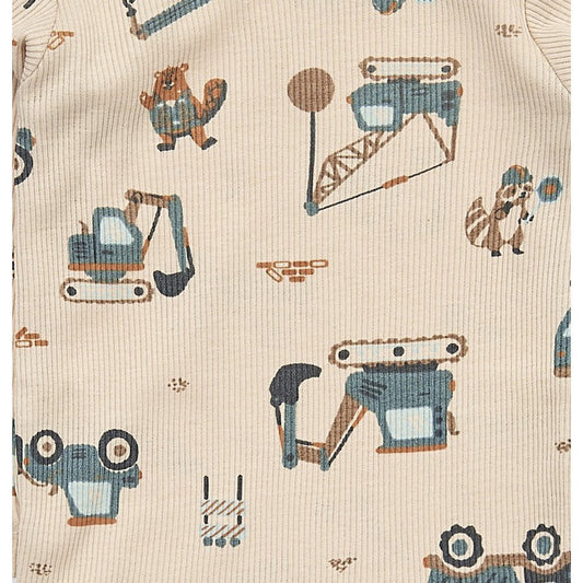 Romper rib - lange mouw - constructie