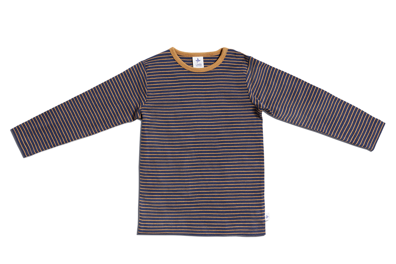 Basic longsleeve - Bio-cotton - Indigo gestreept