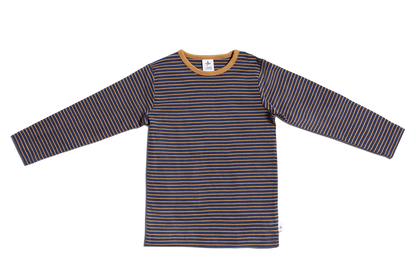 Basic longsleeve - Bio-cotton - Indigo gestreept