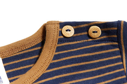 Basic longsleeve - Bio-cotton - Indigo gestreept