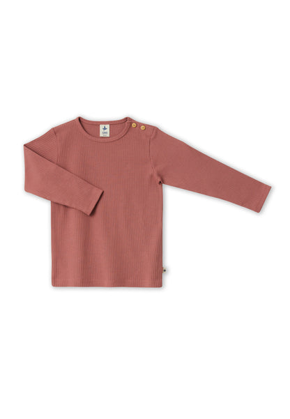 Basic rib longsleeve - Bio-cotton - Mauve