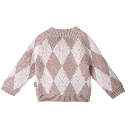 Gebreid Vest - Beige/pink