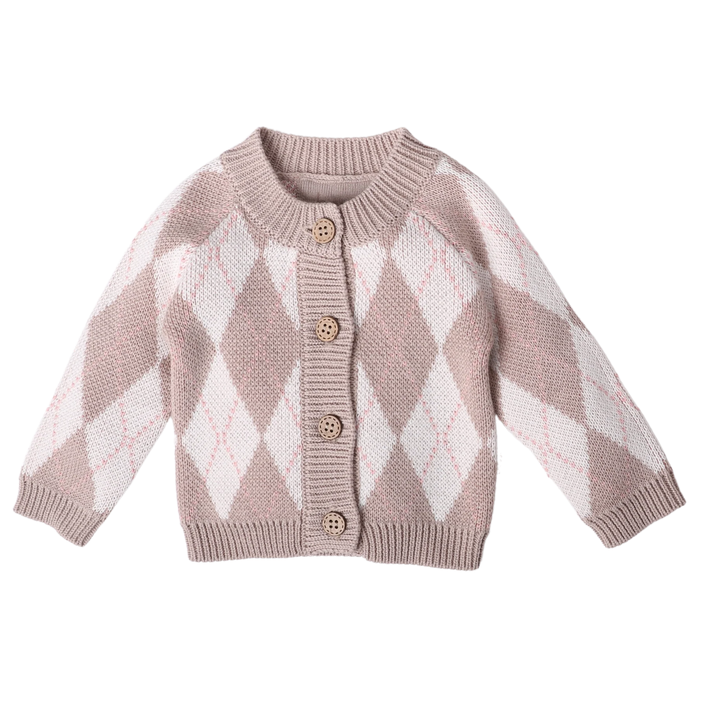 Gebreid Vest - Beige/pink