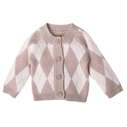 Gebreid Vest - Beige/pink