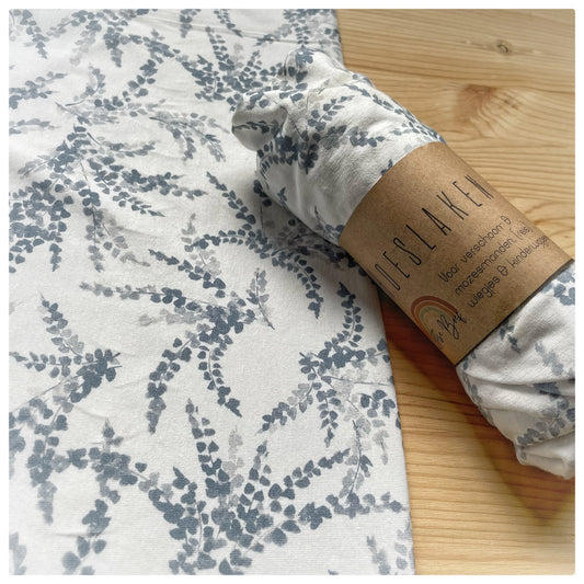 Hoeslaken verschoonmand/kinderwagen - Blauwe varens