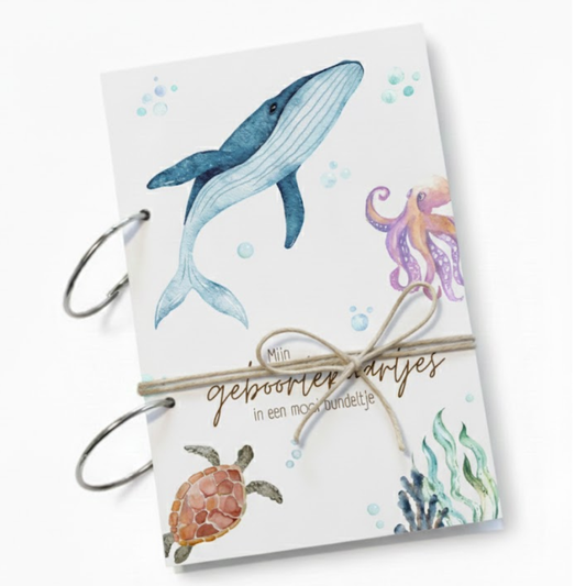 Bewaarbundel geboortekaartjes A5 - Oceaan