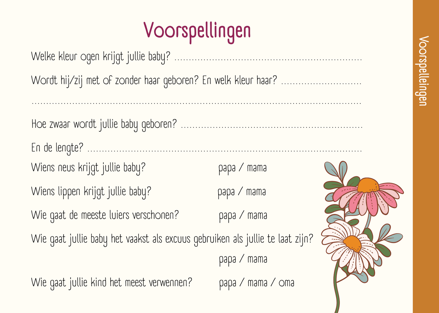 Zwangerschapsboek - Retro Bloemen