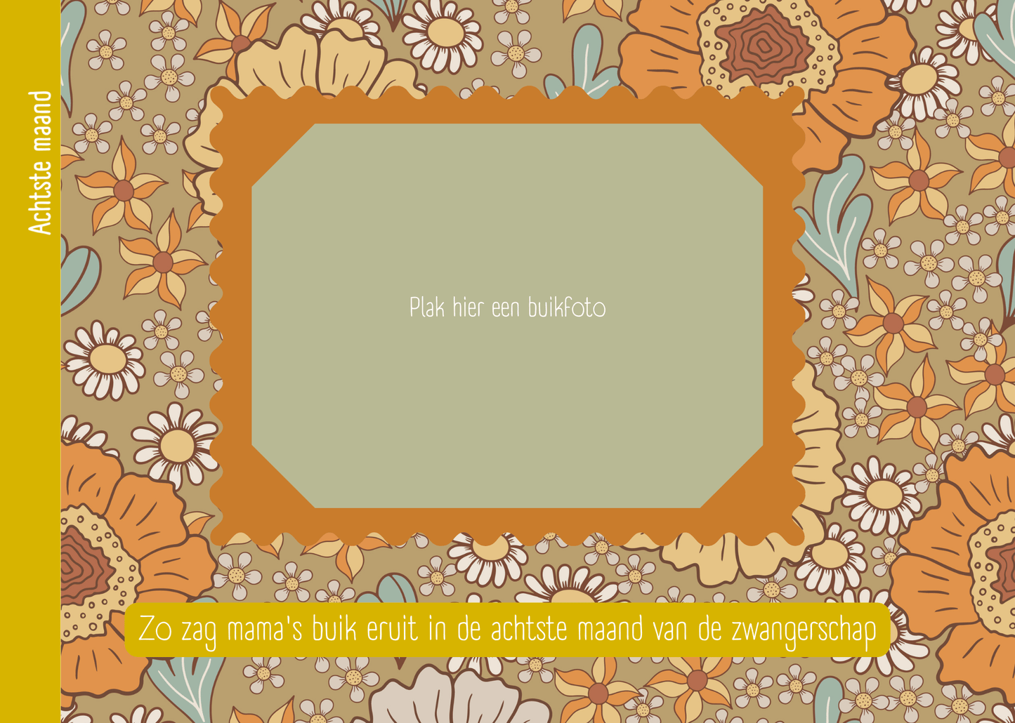 Zwangerschapsboek - Retro Bloemen