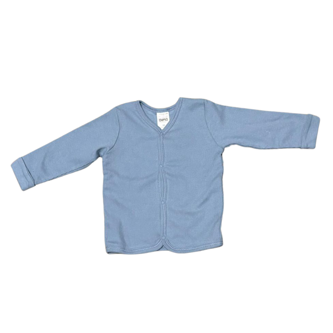Vest - rib - gevoerd - organic - blauw