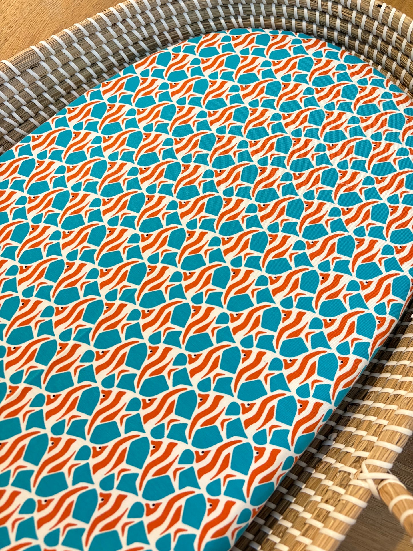 Hoeslaken verschoonmand/kinderwagen - clownsvis - blauw/oranje