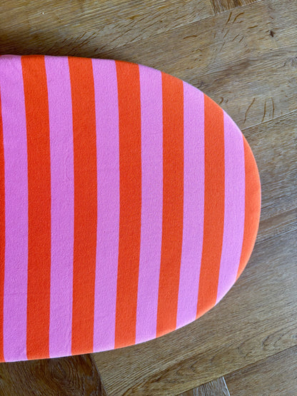 Hoeslaken verschoonmand/kinderwagen - streep - babypink/tangerine