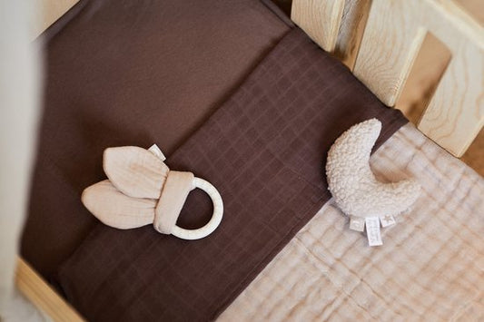 Baby Laken Wieg 75x100cm hydrofiel - chestnut bruin