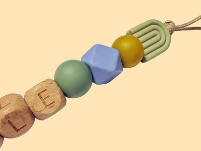 Speenkoord met naam - Ohle - blauw/groen