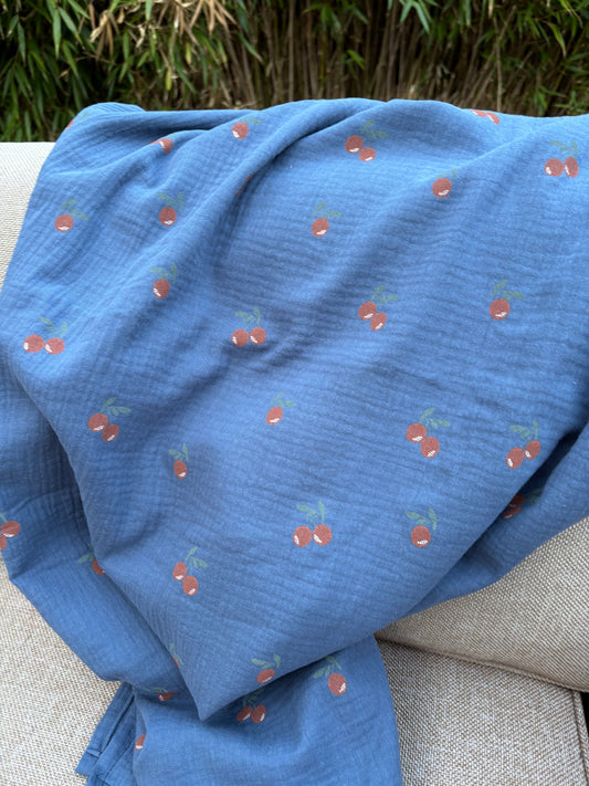 Hydrofiele XL multidoek - blauw - kersen