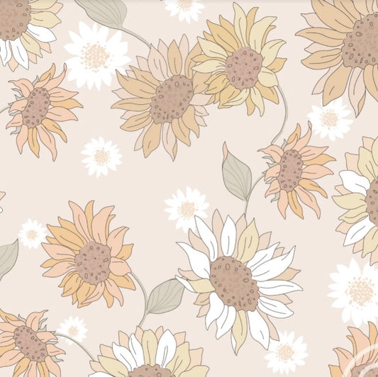 Hoeslaken verschoonmand/kinderwagen - zonnenbloemen