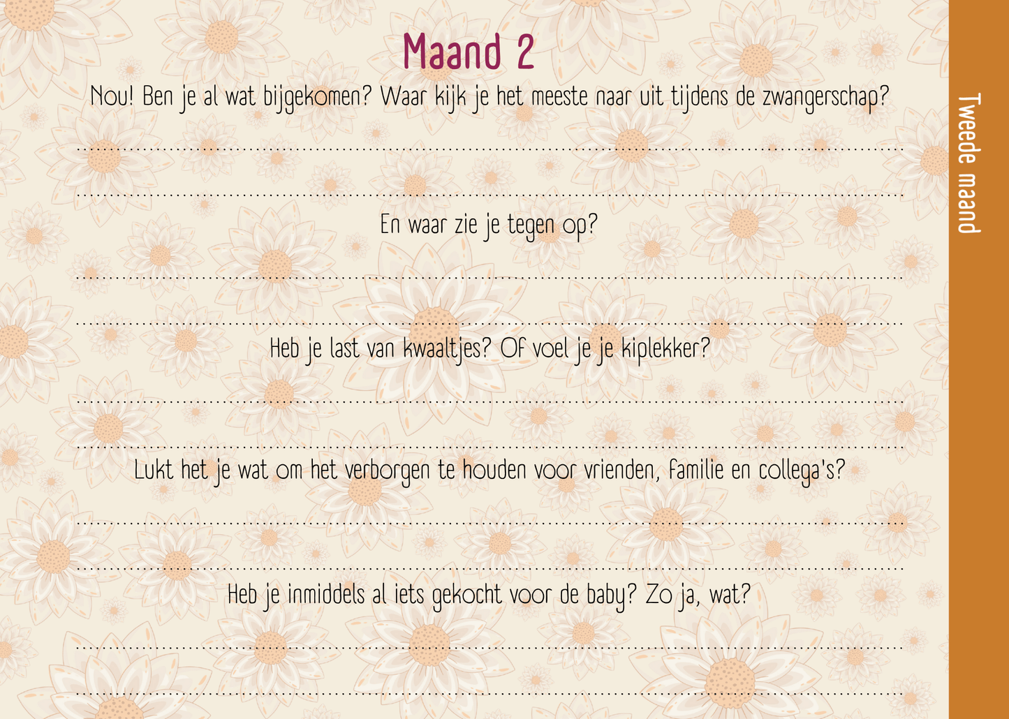 Zwangerschapsboek - Retro Bloemen