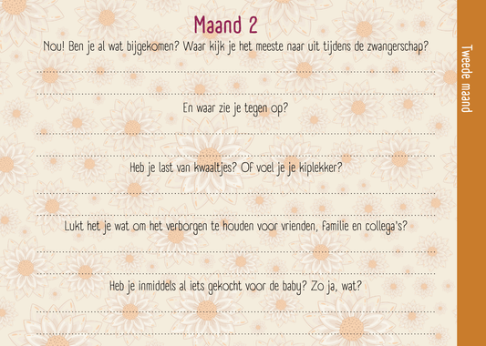 Zwangerschapsboek - Retro Bloemen